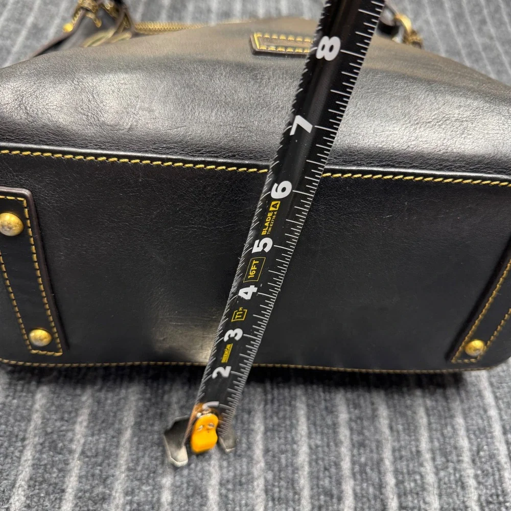 Dooney & Bourke Florentine Leather Hobo Bag Black Braided Handle Tassel